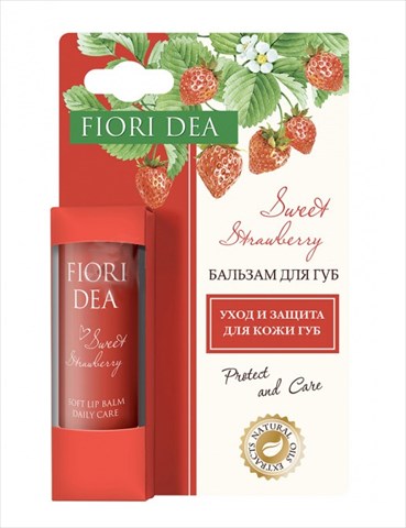 фьери дея сладкая клубника ухаживающая бальзам для губ 4,5г фото