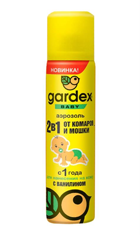 гардекс бэби аэрозоль 2в1 от комаров и мошки 80 мл фото