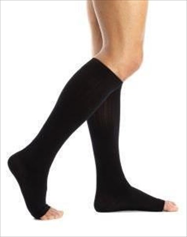 гольфы венотекс мужские 2й класс компрессии 26-32 мм рт ст с открытым носком чёрные размер l артикул 2с113 фото