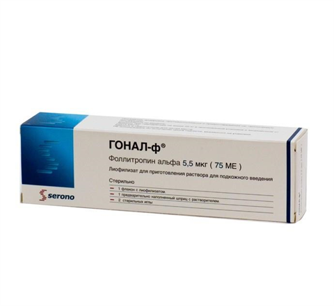 гонал-ф лиоф п/к 75 ме (5,5 мкг) n1 флакон в комплекте со шприцом с растворителем фото
