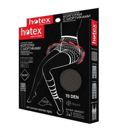 хотекс колготки с шортиками 70 den черные фото