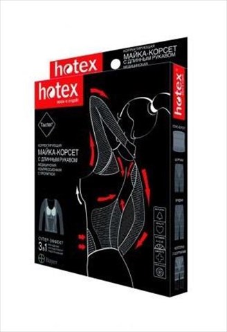 хотекс майка-корсет корректирующая с длинным рукавом черная фото