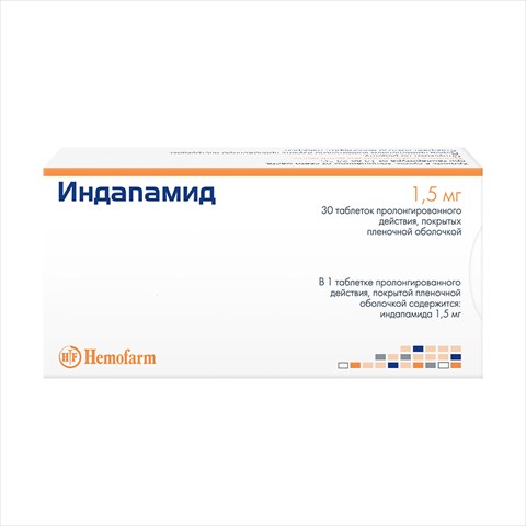 индапамид-хемофарм таб ппо 1,5мг n30 фото