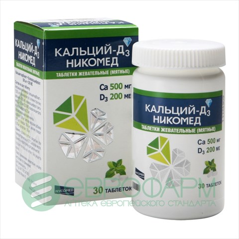 кальций-д3 никомед мята n30 таблетки жевательные фото