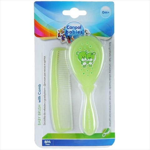 канпол бэби набор для расчесывания арт 2/419 щетка нейл и расческа фото