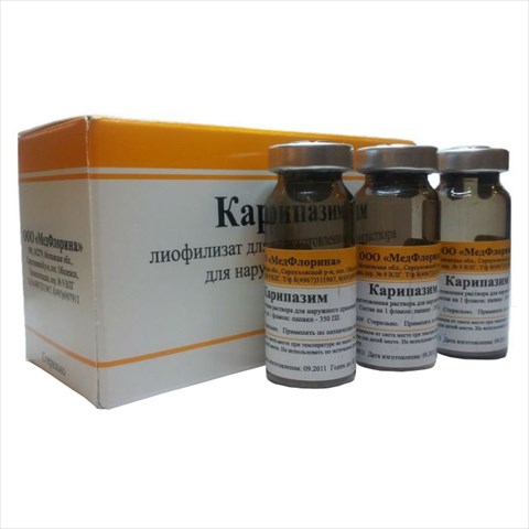 карипазим порошок для приготовления раствора для наружного применения 350 пе n1 фл без упапковки фото