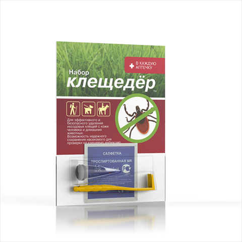 клещедер набор для устройства для извл клещей плюс пробирка плюс салфетка фото
