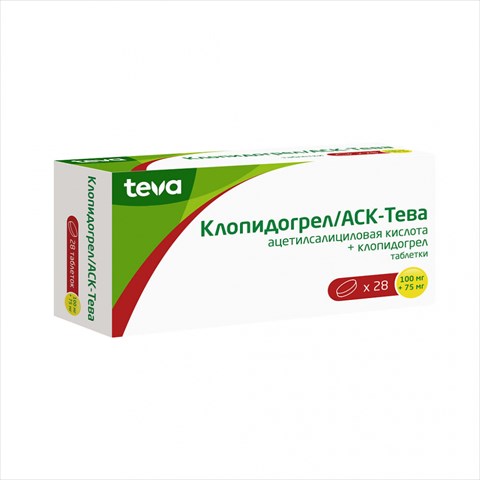 клопидогрел/аск-тева таб ппо 100мг плюс 75мг n28 фото
