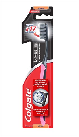 колгейт шелковые нити з/щетка мягкая с древесным углем фото