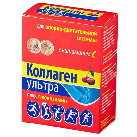 коллаген ультра плюс глюкозамин, пор 8г пак n7 (вишня) фото