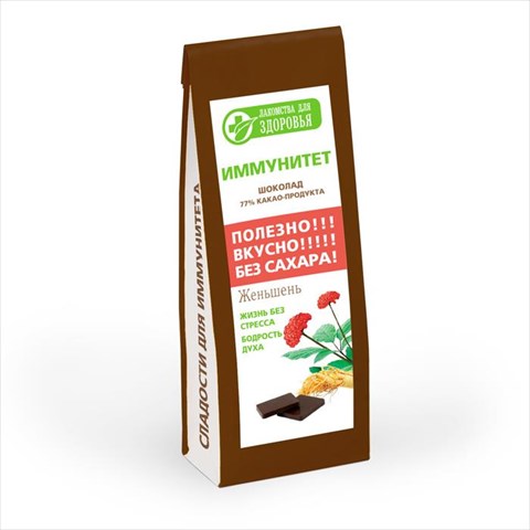 лакомство для здоровья шоколад женьшень 100г фото