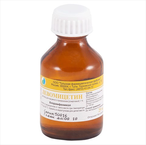 левомицетин р-р для наруж примен спирт 1% фл 25мл фото
