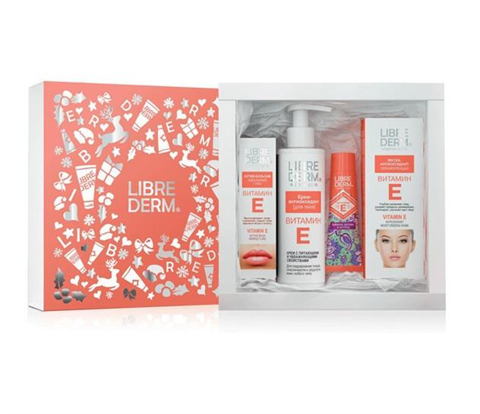 либридерм набор витамин е (маска для лица, крем для рук, аква-бальзам для губ, крем для тела) фото