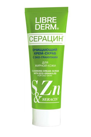 либридерм серацин крем-скраб 75мл очищающий для жирной кожи с эко-гранулами фото