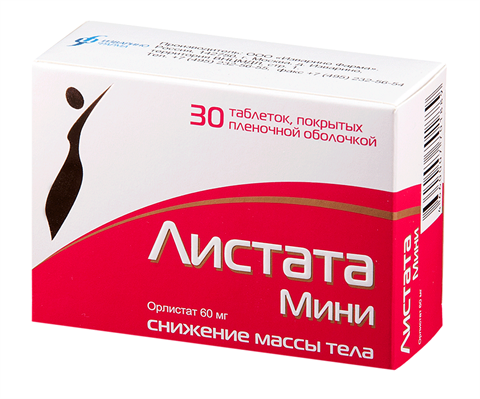 листата мини 60 мг n30 табл фото