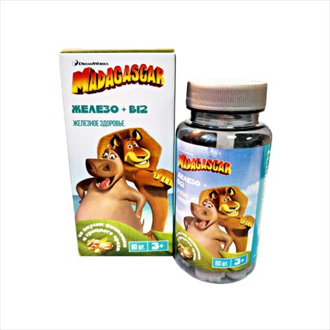 мадагаскар железо плюс в12 таб жев фисташки-грецкого орех 1050мг n80 фото