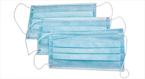маска медицинская №10  (3-х сл на резинках голубая) фото