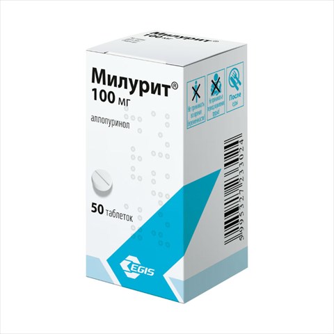 милурит таб 100мг n50 фото
