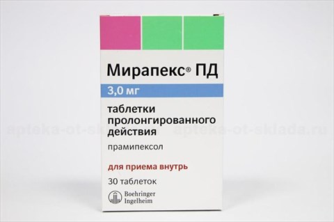 мирапекс пд таб пролонг действия 3мг n30 фото