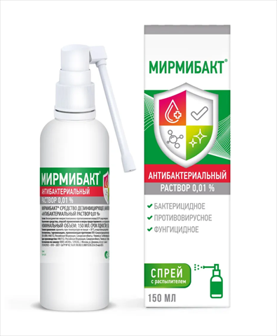 мирмибакт средство дезинф антибактеральный р-р 0,01% 150мл фото