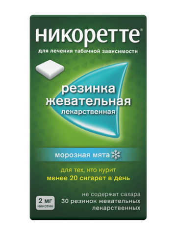 никоретте жевательная резинка 2 мг n30 морозная мята фото