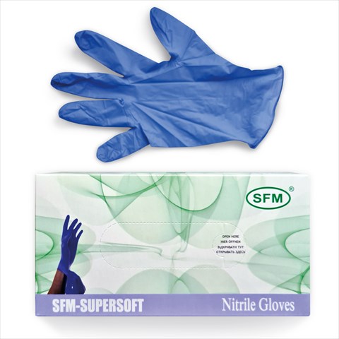 перчатки смотр sfm р l n1 голубые н/стер нитриловые пара фото