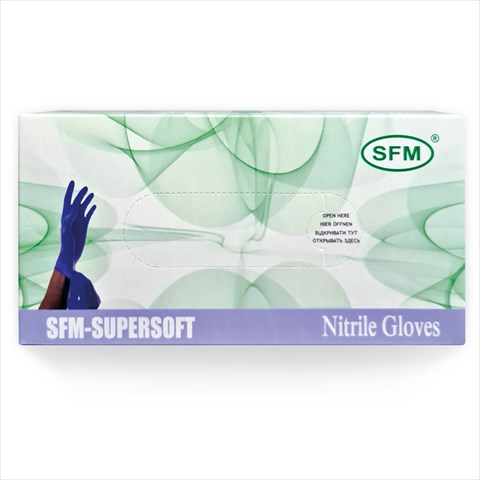 перчатки смотр sfm р m n1 голубые н/стер нитриловые пара фото