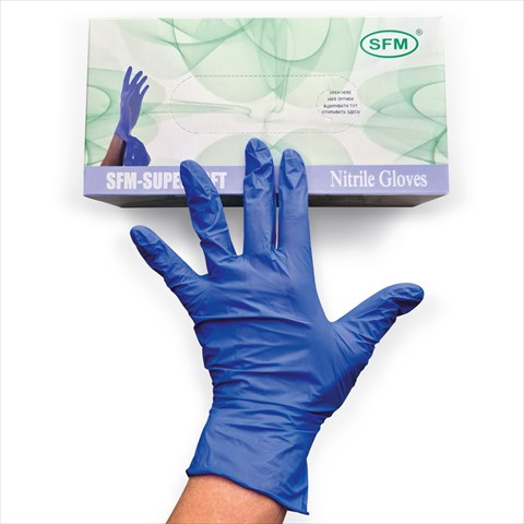 перчатки смотр sfm р xl n1 голубые н/стер нитриловые пара фото