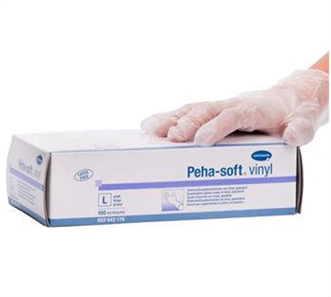перчатки peha-soft р l n50 н/стер винил н/опудр пар фото