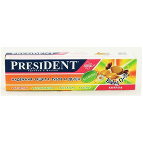 президент бэби з/паста 30мл 0-3 лет карамель 25 rda фото