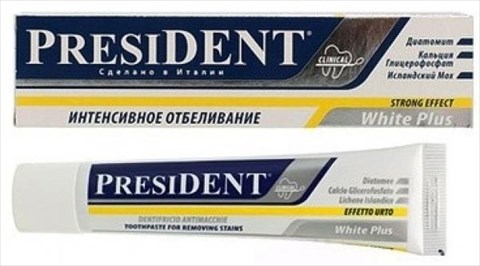 президент зубная паста уайт плюс 30 мл фото