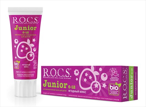 рокс юниор з/паста 74г ягодный микс фото