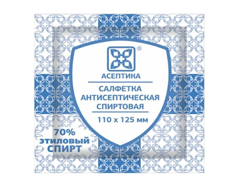 салфетки спирт асептика 110ммx125мм фото