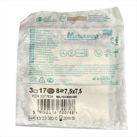 салфетки стер матокомп 7,5смx7,5см n3 8-сл 17-нит фото