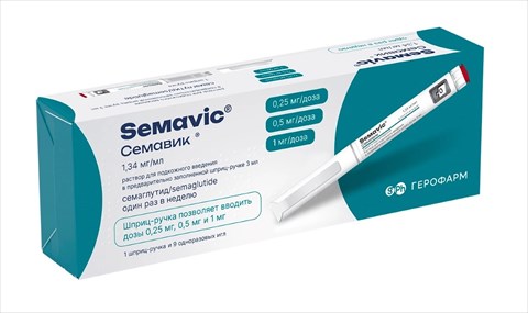 семавик р-р для п/к введ 0,25/0,5/1мг/доз шпр-ручка 3мл n1 плюс иглы n9шт фото