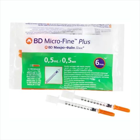 шприц инсулин bd микро-файн u-100 0,25ммx6мм р g31 0,5мл n10 фото