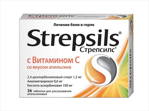 стрепсилс с витамином с апельсин n36 таблетки для рассасывания фото