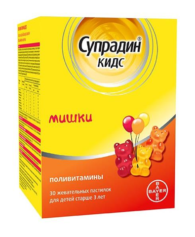 супрадин кидс мишки пастилки жевательные n30 (с 3-х лет) фото