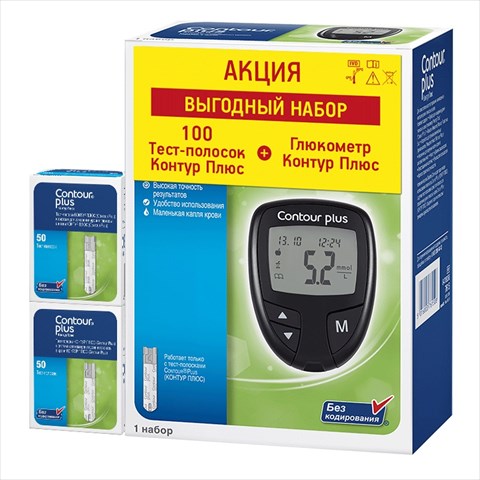 тест-полоски контур плюс наб n100 плюс глюкометр контур плюс фото
