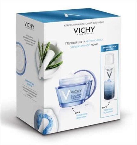 виши аквалия термаль набор крем легкий 50 мл плюс термальная вода 50 мл фото