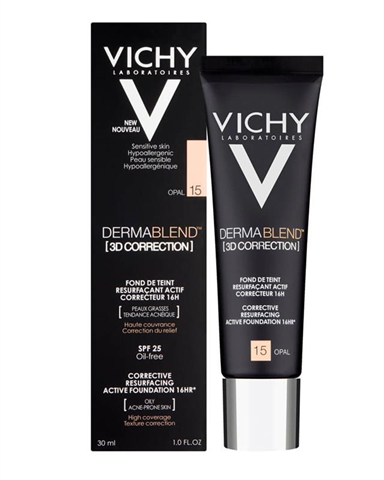 виши дермабленд 3d крем тональный 30мл тон 15 для проблемной кожи виши lab  фото