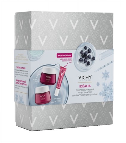 виши идеалия набор крем норм/комб 50мл плюс крем ночь 50мл плюс крем в/глаз 15мл виши lab  фото