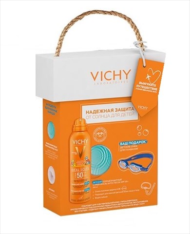 виши капитал солей идеал спрей-вуаль для детей 200мл spf 50 плюс анти-песок плюс очки для плав фото