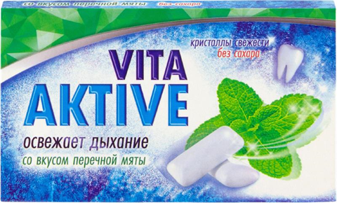 вита актив жевательная резинка перечная мята 16 г без сахара фото