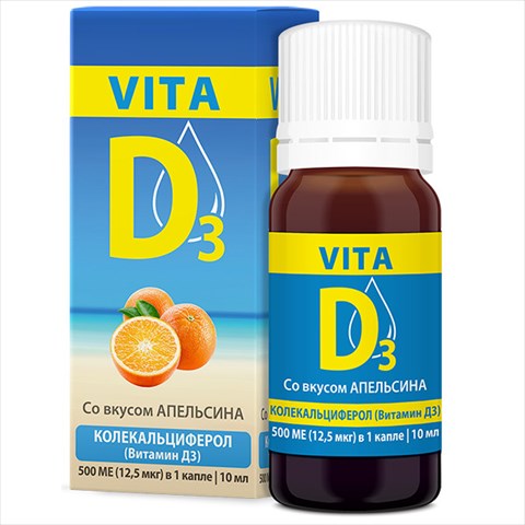 вита д3 р-р 500 ме/капл апельсин фл 10мл фото