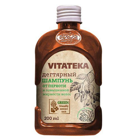 витатека шампунь дегтярный от перхоти, для жирн волос 200мл фото