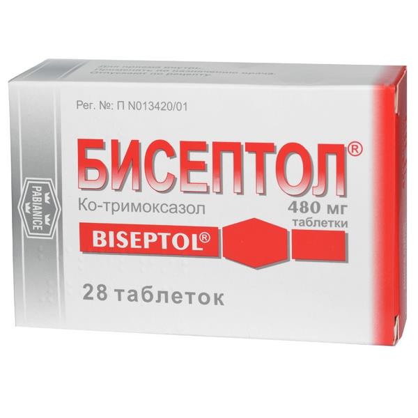 Бисептол таблетки 480 мг n28 цена 109,6 руб ,  Бисептол .