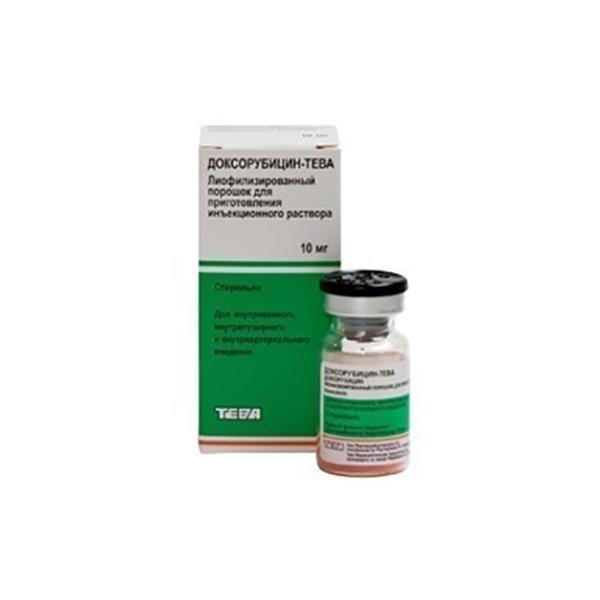 Доксорубицин-тева лиоф для ин 10 мг N1 фл цена 236,1 руб  .