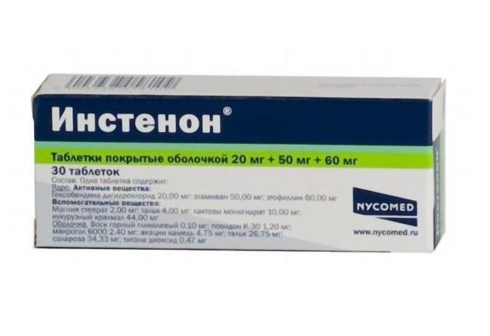 Инстенон 20 мг плюс 50 мг плюс 60 мг n30 табл цена 299 руб в Пушкино .