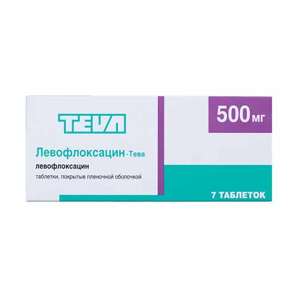 Левофлоксацин-тева таб ппо 500мг N7 цена 383 руб ,  .